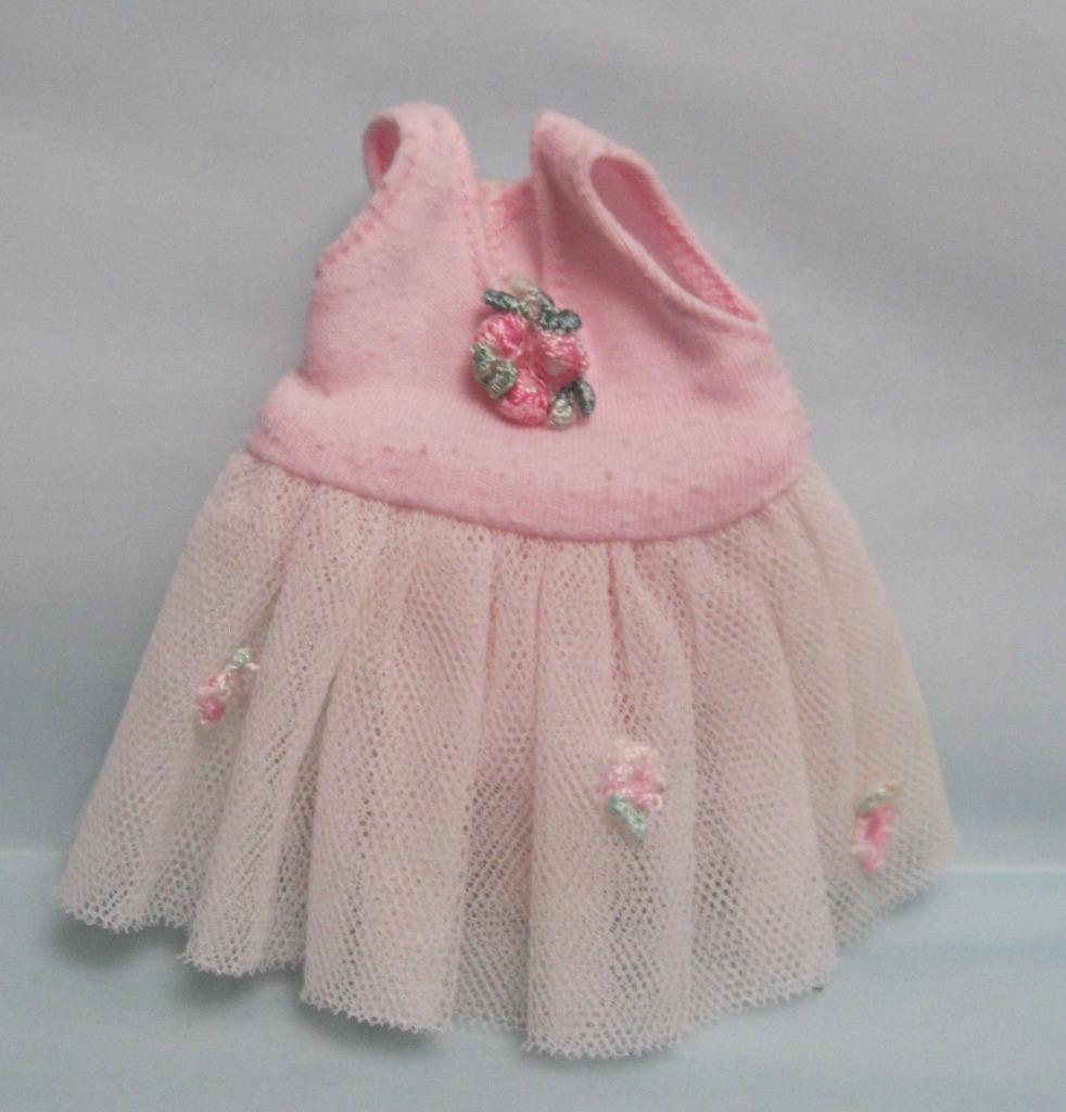 vintage 1980s COROLLE TAG Sm. 8" Vinyl Doll clothes-PINK TUT