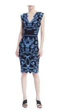 VERSACE V-neck Sleeveless Baroque-Intarsia Knot Dress NWT Sz 46IT, 10 Us.