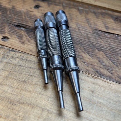 (3) Vintage L.S.Starrett No. 18A & 18AA Automatic Center Punch SEE