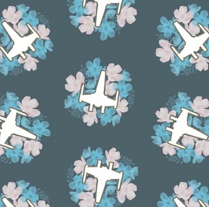 floral star wars fabric