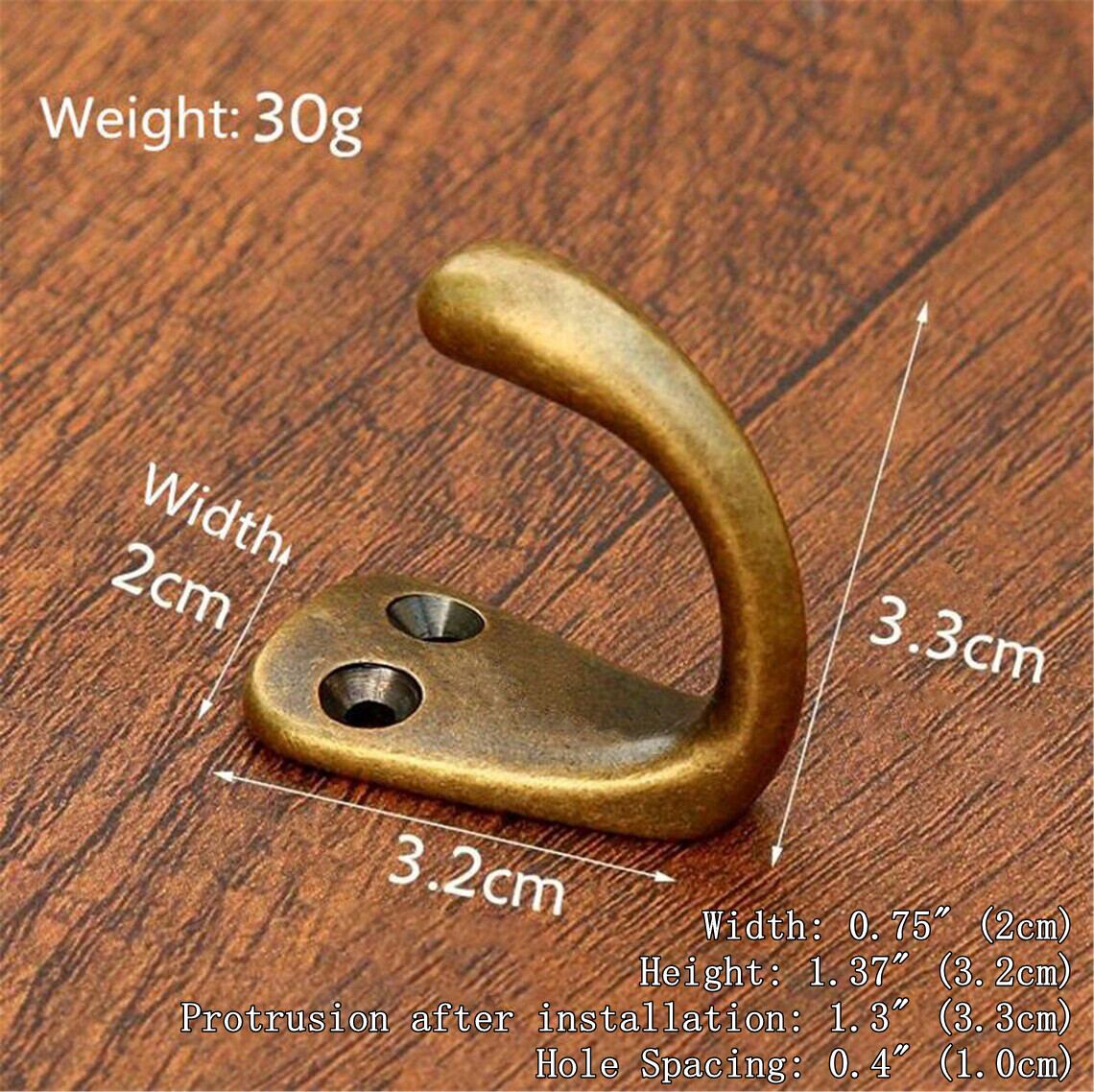 Small Hook Antique Bronze Black Simple Key Hook Coat Hook Brass Wall Hook
