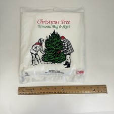 Vtg Christmas Tree Removal Bag and Skirt Prop Decor Retro Made in USA Bio Indust