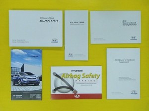 Elantra 13 2013 Hyundai Owners Owner's Manual Set OEM | eBay