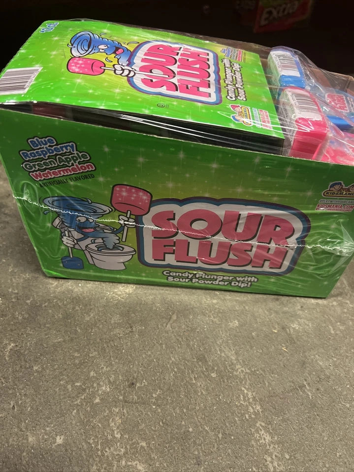 Émbolo de caramelo de inodoro ácido Kidsmania Sour Flush Dip 1,38 OZ - Caja de 12 quilates Foto 2 de 2