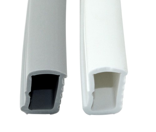 Universal steel frame seal, door seal, width:10 mm, height:16 mm, white/grey - Picture 2 of 6