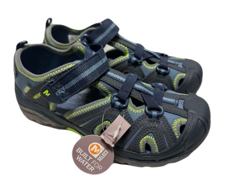 NEW Merrell Unisex Big Kids Size 3 Wide Hydro Sport Leather Hiking Sandal Blue