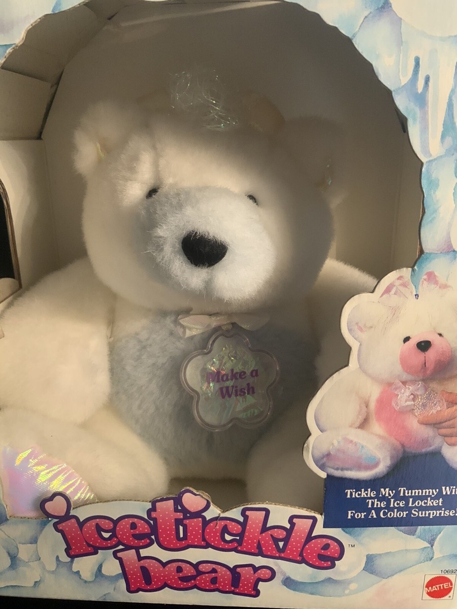 Vintage Mattel Ice Tickle Bear with Blue Tummy Rare NIB SHIPS FAST