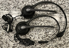 Lot of 2 Plantronics Black Bluetooth Single Ear Headset/Headband