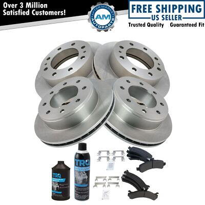 Front and Rear Brake Pad & Rotor Kit Fits 2003-2020 Chevrolet 2003-2020 GMC