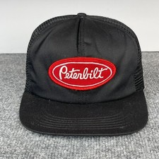 Peterbilt Trucker Hat Black Red Mesh Snapback Vintage CYRK Made in USA