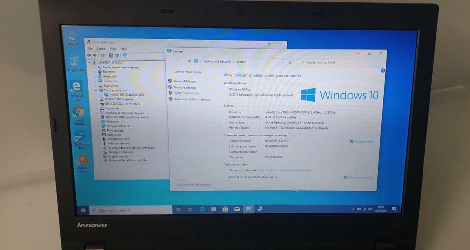 Fast LENOVO THINKPAD L440 14" INTEL CORE i3 4th GEN 4GB RAM 120GB SSD WINDOWS 10 - Image 3 of 4