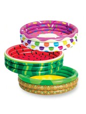 3 Pack 45"x10" Inflatable Watermelon Pineapple Cupcake Pool Toys