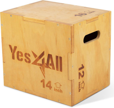 Plyo Box, 3-In-1 Wooden Box Jumps for Home Gym, 450 Lbs Boxes Step up with Smoot