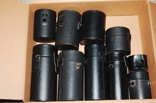 Lot of 10 Camera Lens Hard Cases Various Sizes Vintage Condition Small Large