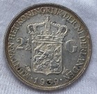 1939 Netherlands Queen Wilhelmina 2.5 Gulden Silver Coin 2 1/2 G KM# 165 — photo 3