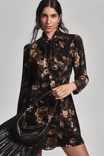 Reformation Sunna Floral Tie Neck Mini Dress size 0