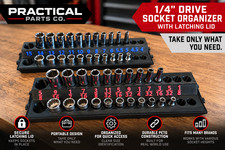 1/4" Drive Socket Organizer with Latching Lid Metric & SAE