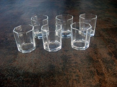Luminarc Arcoroc Octime -achteckig  -6 Schnapsgläser - Pinnchen Vintage