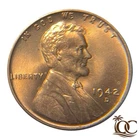 1942-D RD Lincoln Cent  Choice Gem Brilliant Uncirculated