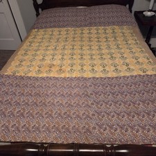 Vtg Quilt 100 Hand Sewn Patchwork 54x 74 Twin/Full Throw Coverlet 1887