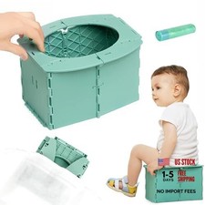 Portable Potty Seat for Toddler Foldable Travel Potty Training Toilet Green