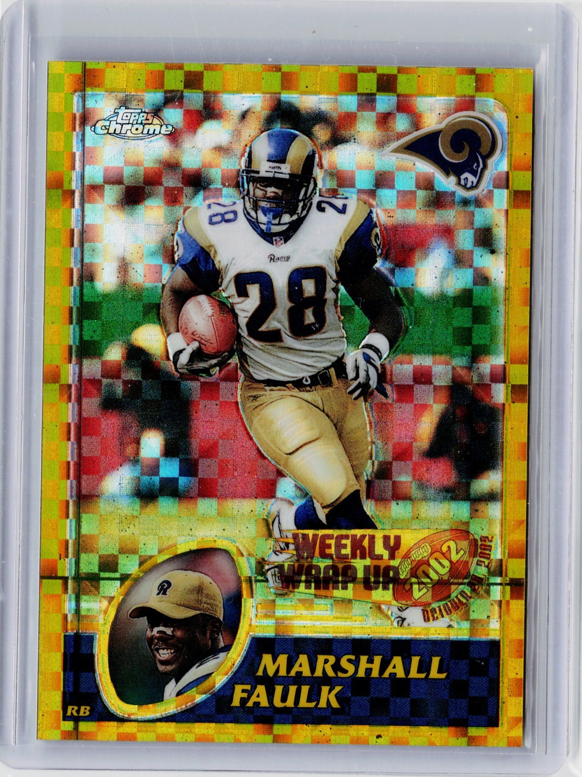 2003 TOPPS CHROME GOLD XFRACTOR #152 - MARSHALL FAULK #ED 048/101