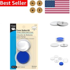 Professional Cover Button Kit Size 60 Nickel 1-1/2 Inch Aluminum 2-Piece Tools