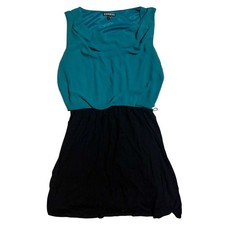 Express Teal and Black Colorblock Cowl Neck Sleeveless Mini Dress Womens Medium