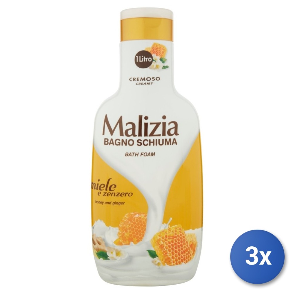 3X Malizia Bath 1000 ML Honey/Ginger