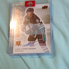 Upper Deck 2023-24 Premier Leo Carlsson Anaheim Ducks Rookie Auto