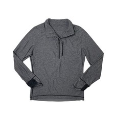 Lululemon Sweatshirt Mens M Medium Grey Surge Warm Shield Half Zip Thumbholes