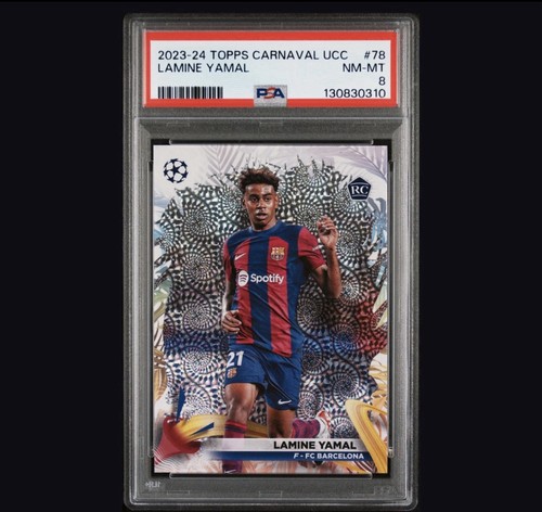 2023-24 Topps Carnaval Edition Uefa Club Competitions Lamine Yamal #78 RC PSA 8