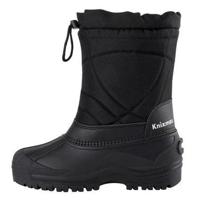 Knixmax Herren Winterstiefel Wasserdichte Schneestiefel Wadenlange Warme Stiefel