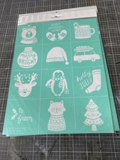 NEW “Merry & Bright Minis” Chalk Couture Chalk Transfer Stencil Size B RETIRED