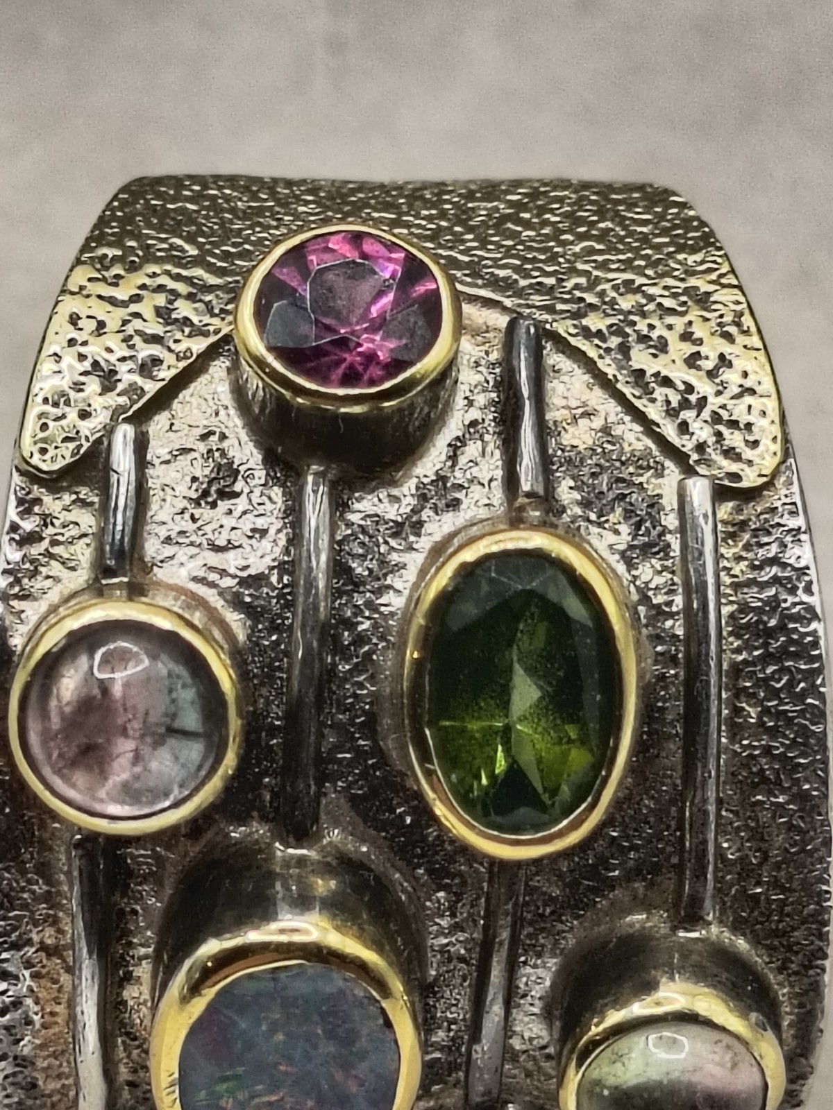 Statement Ring 925 Sterling Silver, Gold Overlay … - image 4