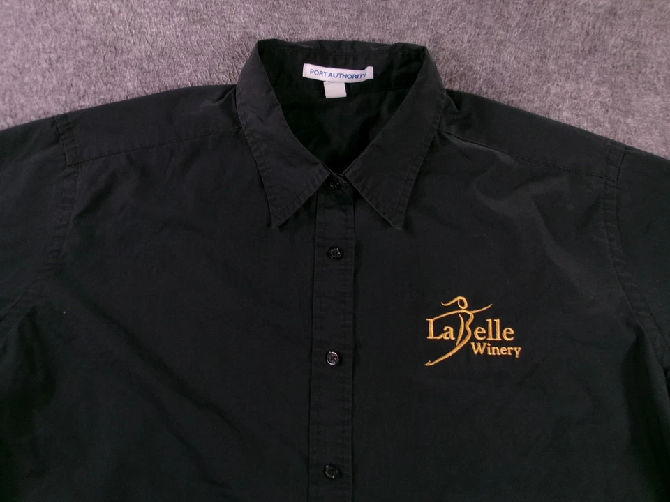 Camisa Bodega LaBelle Mujer Extra Grande Negra Bordada Manga Larga Clásica  Foto 2 de 4