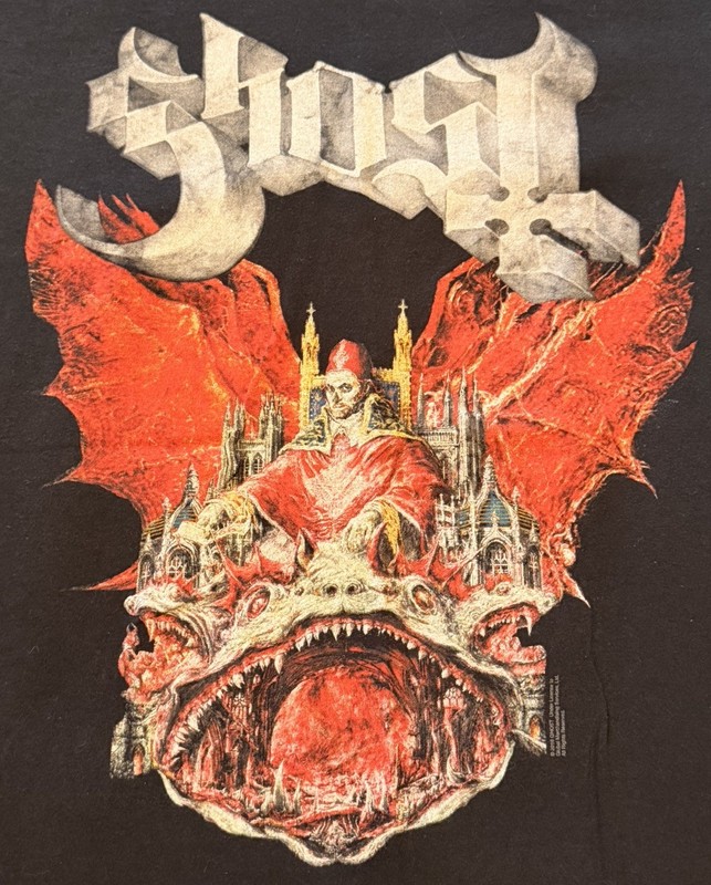 2018 Ghost Rats on the Road T-shirt Heavy Metal Band Tee Black Mens Medium