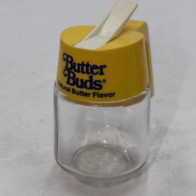 Vintage Gemco USA Butter Buds Natural Butter Flavor Glass Plastic Dispenser 1990