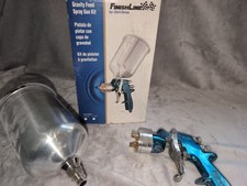 Devilbiss Finish Line Flg4 1.3 Hvlp Paint Gun Blue - Used W Box