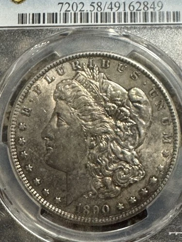 1890-s Morgan Dollar, PCGS AU58, Toned, Better Date, Free shipping