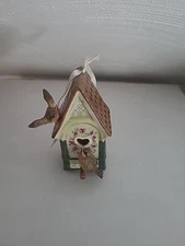 Porcelain Birdhouse Ornament 1999 Bradford Editions Primrose Perch #68561 Gift