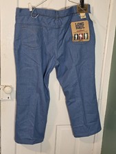 New Vintage Mens Long Haul Size 44x32 Light Blue Jeans Made In U.S.A