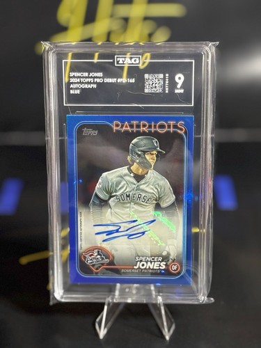 2024 Topps Pro Debut Spencer Jones Blue Refractor 015/150 TAG 9 Auto