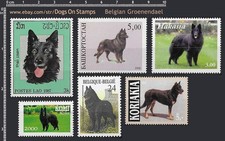 [belg] Frame it - Dog Breed BELGIAN Shepherd GROENENDAEL - 6 Diff Stamps - VF