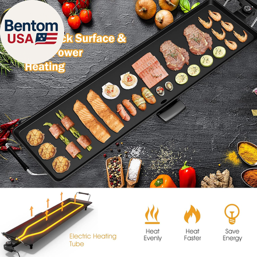 35" Elektrische Grillplatte Teppanyaki Grill, Antihaft Extra Große Grillplatte Lange Theke - Bild 3 von 12