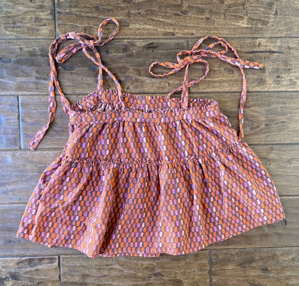 Camiseta sin mangas Universal Thread Tie-Strap en capas 100 % algodón para mujer talla XS Foto 3 de 4