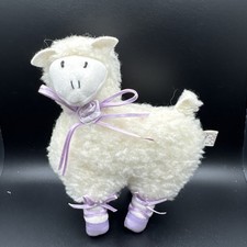 VTG Russ Berrie Ballerina White Lamb Sheep Plush 6" Stuffed Animal Purple Accent