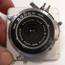 VTG WOLLENSAK RAPTAR WIDE ANGLE LENS 65MM F/6.8 w/ RAPAX SYNCHROMATIC SHUTTER