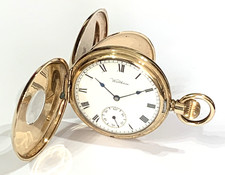 1909 Stunning WALTHAM R/Gold Half Hunter Gents Pocket Watch. Serviced. Antique