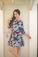 Kurzes Gehrock Sommerkleid aus reiner Seide für Mädchen/Damen Partykleid...